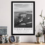 Pebble Beach Golf Links, Hole 18, California, Golf Art, Gift for him, Framed Art Print Wall Decor