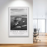 Pebble Beach Golf Links, Hole 18, California, Golf Art Print, Floating Frame, Framed Canvas Print Wall Art