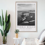 Pebble Beach Golf Links, Hole 18, California, Golf Art Print, Floating Frame, Framed Canvas Print Wall Art