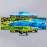 Pebble Beach Golf Links Hole 7 & 8, Arrowhead Point, California, Golf Art Print, Mixed 5 Panel, Canvas Prints Wall Art