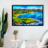Pebble Beach Golf Links Hole 7 & 8, Arrowhead Point, California, Golf Art Print, Framed Canvas Prints Wall Art