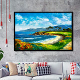 Pebble Beach Golf Links, Oil Painting Art, Golf Art, Gift for him, Framed Art Prints Wall Decor