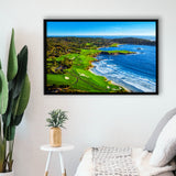 Pebble Beach Golf Links Painting V1, California, Golf Art Print, Gift for him, Framed Canvas Prints Wall Art