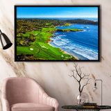 Pebble Beach Golf Links Painting V1, California, Golf Art Print, Gift for him, Framed Canvas Prints Wall Art