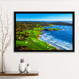 Pebble Beach Golf Links Painting V1, California, Golf Art Print, Gift for him, Framed Canvas Prints Wall Art