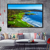 Pebble Beach Golf Links Painting V1, California, Golf Art Print, Gift for him, Framed Canvas Prints Wall Art