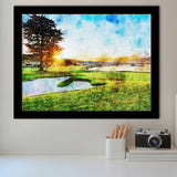 Pebble Beach Golf Resort, Sunrise On Hole 18, Golf Art, Gift for him, Framed Art Prints Wall Decor