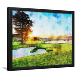 Pebble Beach Golf Resort, Sunrise On Hole 18, Golf Art, Gift for him, Framed Art Prints Wall Decor