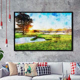Pebble Beach Golf Resort, Sunrise On Hole 18, Golf Art, Gift for him, Framed Art Prints Wall Decor