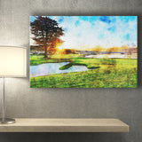 Pebble Beach Golf Resort, Sunrise On Hole 18, Golf Art Print, Gift for him, Canvas Prints Wall Art