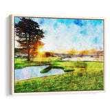 Pebble Beach Golf Resort, Sunrise On Hole 18, Golf Art Print, Gift for him, Framed Canvas Prints Wall Art
