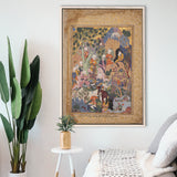 Persian Art, Miniature Art Print, Islamic Manuscript Painting,Framed Canvas Prints Wall Art Decor, Floating Frame