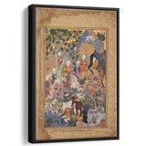 Persian Art, Miniature Art Print, Islamic Manuscript Painting,Framed Canvas Prints Wall Art Decor, Floating Frame