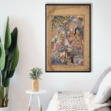 Persian Art, Miniature Art Print, Islamic Manuscript Painting,Framed Canvas Prints Wall Art Decor, Floating Frame