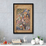 Persian Art, Miniature Art Print, Islamic Manuscript Painting,Framed Canvas Prints Wall Art Decor, Floating Frame