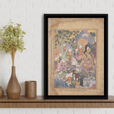 Persian Art, Miniature Art Print, Islamic Manuscript Painting,Framed Canvas Prints Wall Art Decor, Floating Frame