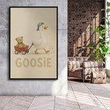 Personalized Mispronunciation Print, Goose Teddy Nursery, Pet Lover Art, Framed Canvas Print, Floating Frame
