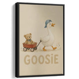 Personalized Mispronunciation Print, Goose Teddy Nursery, Pet Lover Art, Framed Canvas Print, Floating Frame