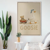 Personalized Mispronunciation Print, Goose Teddy Nursery, Pet Lover Art, Framed Canvas Print, Floating Frame
