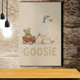 Personalized Mispronunciation Print, Goose Teddy Nursery, Pet Lover Art, Canvas Print Wall Art, Wall Decor