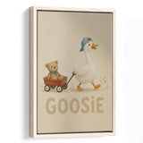Personalized Mispronunciation Print, Goose Teddy Nursery, Pet Lover Art, Framed Canvas Print, Floating Frame