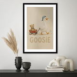 Personalized Mispronunciation Print, Goose Teddy Nursery, Pet Lover Art, Framed Art Print White Border