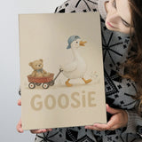 Personalized Mispronunciation Print, Goose Teddy Nursery, Pet Lover Art, Canvas Print Wall Art, Wall Decor