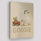 Personalized Mispronunciation Print, Goose Teddy Nursery, Pet Lover Art, Canvas Print Wall Art, Wall Decor