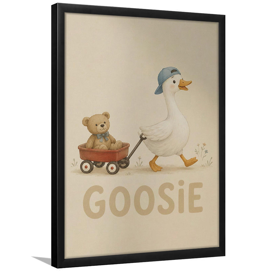 Personalized Mispronunciation Print, Goose Teddy Nursery, Pet Lover Art, Framed Art Print, Fine Art Wall Decor