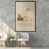 Personalized Mispronunciation Print, Goose Teddy Nursery, Pet Lover Art, Framed Canvas Print, Floating Frame