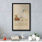 Personalized Mispronunciation Print, Goose Teddy Nursery, Pet Lover Art, Framed Canvas Print, Floating Frame