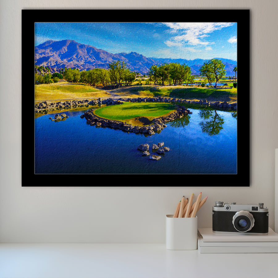 Pga West Stadium Course Painting, Hole 17At Califorlia, Golf Art, Gift for him, Framed Art Prints Wall Decor