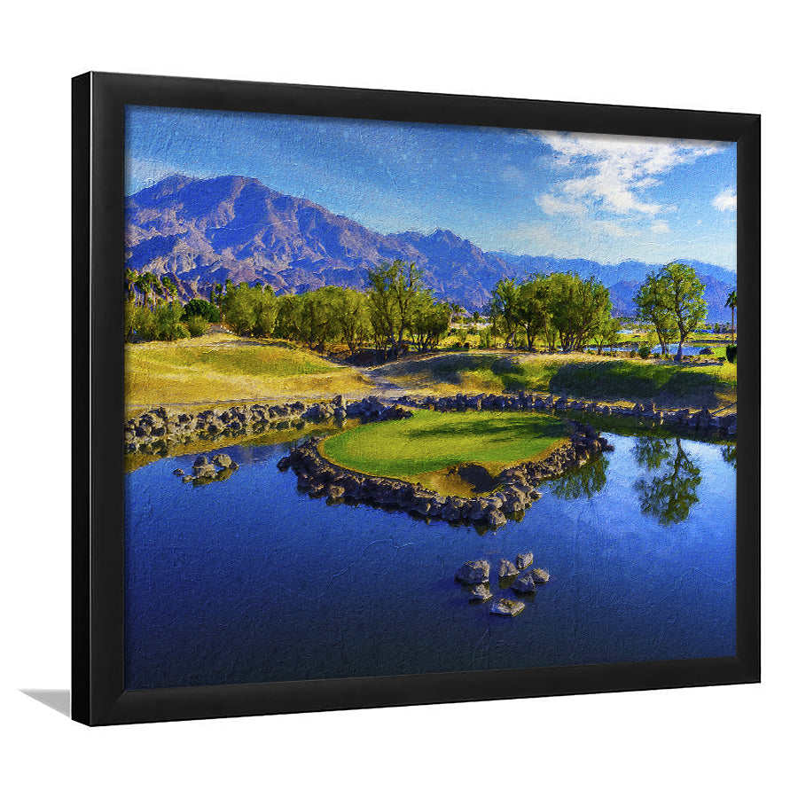 Pga West Stadium Course Painting, Hole 17At Califorlia, Golf Art, Gift for him, Framed Art Prints Wall Decor