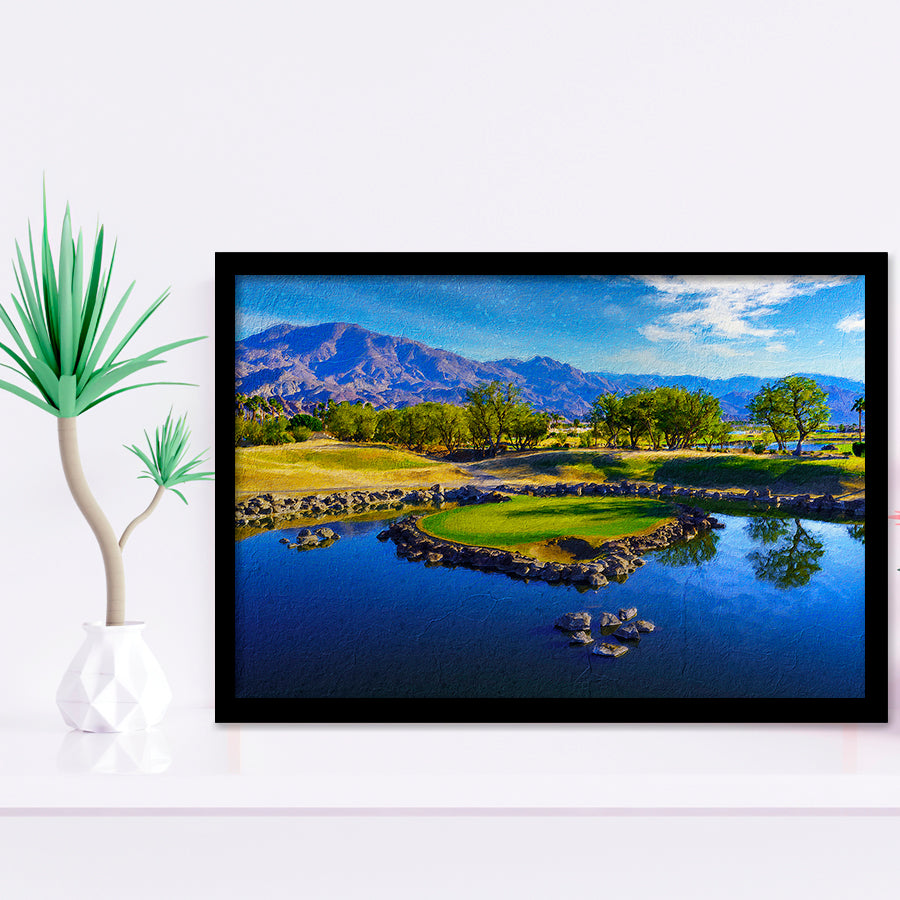 Pga West Stadium Course Painting, Hole 17At Califorlia, Golf Art, Gift for him, Framed Art Prints Wall Decor