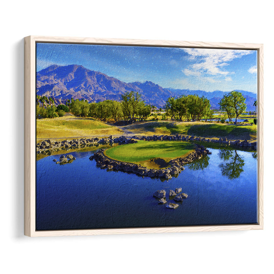 Pga West Stadium Course Painting, Hole 17At Califorlia, Golf Art Print, Gift for him, Framed Canvas Prints Wall Art