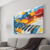 Piano Art Painting Mixed  Color, Canvas Print Wall Art Home Decor, Painting Canvas Art Print