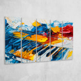 Piano Art Painting Mixed  Color, Mixed 5 Panel B Canvas Print Wall Art Decor, Extra Large Painting Canvas