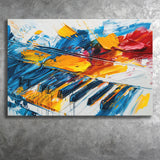 Piano Art Painting Mixed  Color, Canvas Print Wall Art Home Decor, Painting Canvas Art Print
