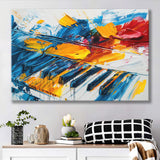 Piano Art Painting Mixed  Color, Canvas Print Wall Art Home Decor, Painting Canvas Art Print