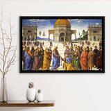 Pietro Perugino,Delivery Of The Keys Canvas Art, Framed Canvas Print Wall Art Decor,Floating Frame