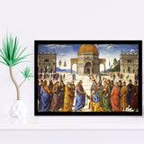 Pietro Perugino,Delivery Of The Keys, Framed Art Print Wall Decor, Framed Picture