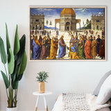 Pietro Perugino,Delivery Of The Keys Canvas Art, Framed Canvas Print Wall Art Decor,Floating Frame