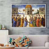 Pietro Perugino,Delivery Of The Keys Canvas Art, Framed Canvas Print Wall Art Decor,Floating Frame