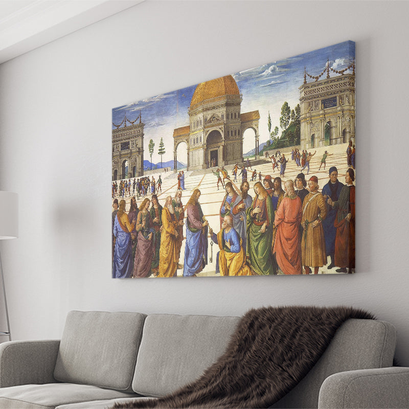 Pietro Perugino,Delivery of the Keys Canvas Art, Canvas Print Wall Art Decor, Landscape Art Print