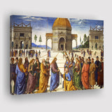 Pietro Perugino,Delivery of the Keys Canvas Art, Canvas Print Wall Art Decor, Landscape Art Print