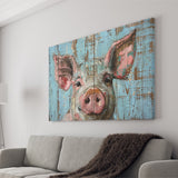 Pig Art Painted On Wood, Animal Art, Canvas Print Wall Art Decor, Landscape Art Print
