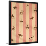 Pink Cowgirl Riders, Western Nursery Wall Art, Striped Ranch Print, Coastal Cowgirl Decor, Framed Art Print, Fine Art Wall Decor