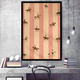 Pink Cowgirl Riders, Western Nursery Wall Art, Striped Ranch Print, Coastal Cowgirl Decor, Framed Art Print, Fine Art Wall Decor