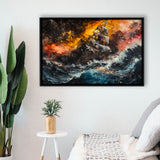 Pirate Ship In The Sea With Storm Oil Painting, Framed Canvas Print Wall Art Decor,Floating Frame