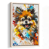 Pomeranian Dog Portrait Painting, Pet Lover Art V1, Framed Canvas Painting, Framed Canvas Prints Wall Art Decor